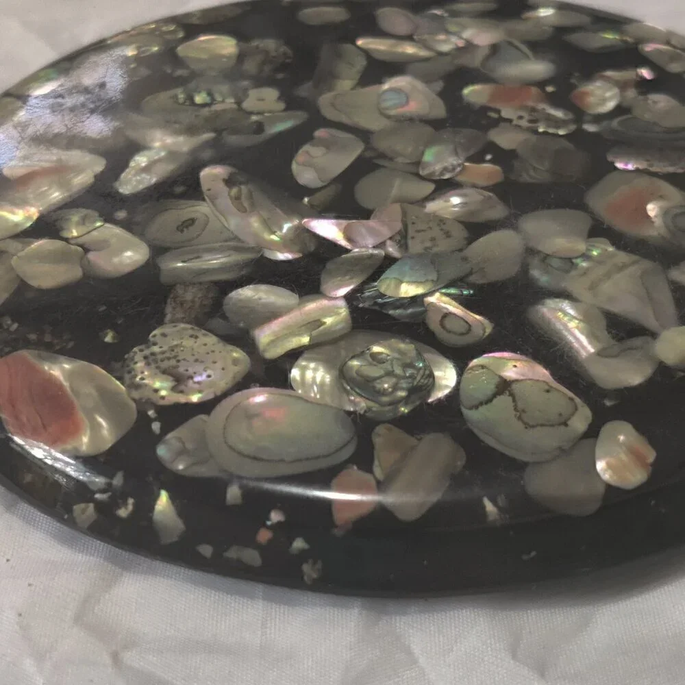 Trivet Hot Plate made from Lucite & Abalone harvested by shell divers in Pacific